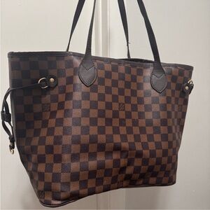Checkered Brown Tote Bag